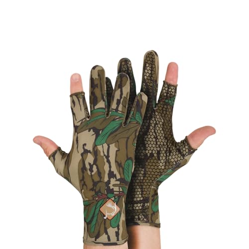 Drake Waterfowl Performance Stretch-Fit Shooter Turkey Lightweight Flexible Hunting Gloves with Silicone Grip Texture Palm Greenleaf S/M