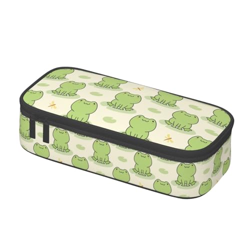 Image of Cute Frog Animal Pencil Case Big Capacity Storage Pencil Pouch Stationery Bags With Zipper Portable Pen Holder Box Organizer For Boys Student College School Office Supplies