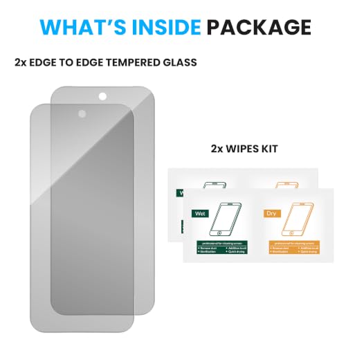 Image of FIRST MART Borderless Matte Tempered Glass for Google Pixel 10 & Pixel 10 Pro, 2 Pack | Anti-Glare, Anti-Fingerprint, Full Adhesive, Smooth Touch, Case-Friendly
