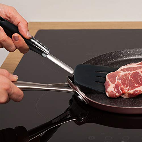 Non-Stick Flexible Silicone Turner, Hygienic Solid Heat-Resistant Slotted Silicone Spatula, Black #TOP6