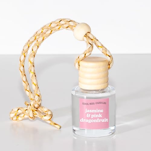 Image of COOLGIRLCANDLES Jasmine Pink Dragonfruit Car Hanging Fragrance Oil Air Freshener for Essential Oils, Long Lasting Car Diffuser Bottle