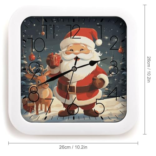 Horloge murale vintage Père Noël au design carré soigné - 3