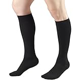Truform Closed Toe, Knee High 20-30 mmHg Compression Stockings, Black, Medium, Short-Length