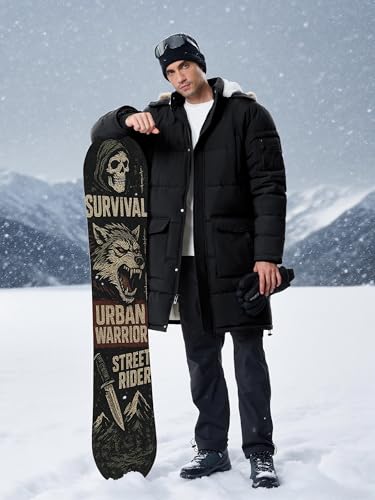 Image of Winter Coats For Men Winter Jackets Water Resistant Warm Thicken Puffy Hooded Insulated Thicken Parka Coat