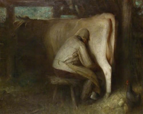 Cuadro lienzo L'ora della mungitura en formato vertical de 60x90cm ideal para salón clásico