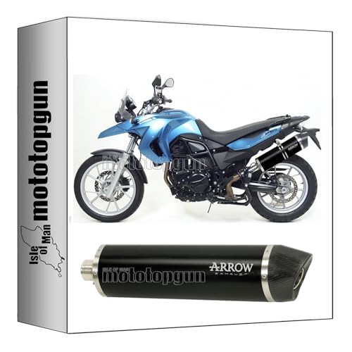 72612AKN scarico omologato arrow maxi race-tech in alluminio nero con fondello in carby compatibile con bmw f650 f-650 gs 2008 2009 2010 2011 2012 mototopgun 72612akn