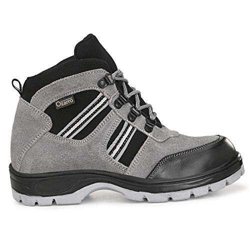 Buy Ozarro Suede Leather Grey Steel Toe 