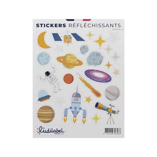 Stickers Réfléchissants Classe 1, Visible à 100m - Pour Vélo, Trottinette et Casque (Espace)