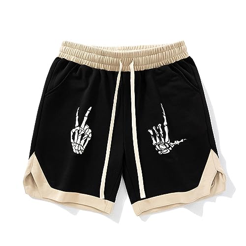 Short jogging hommes GRFIT L noir ample style hip-hop pour le sport décontracté