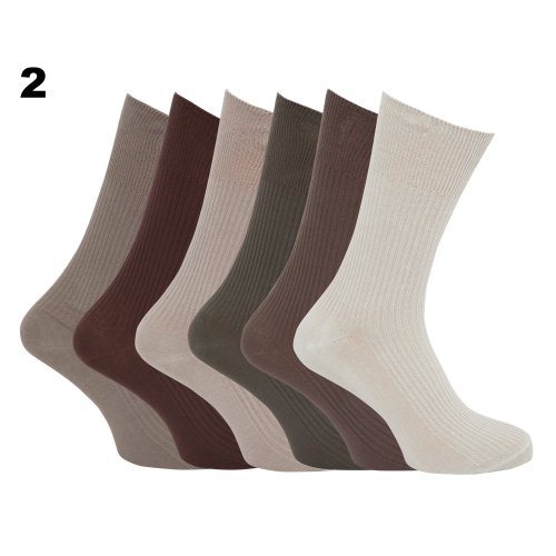 Specialist item: Mens Ribbed Non Elastic Top 100% Cotton Socks (Pack of 6) (US Shoe 6.5 - 11.5) (Black)4