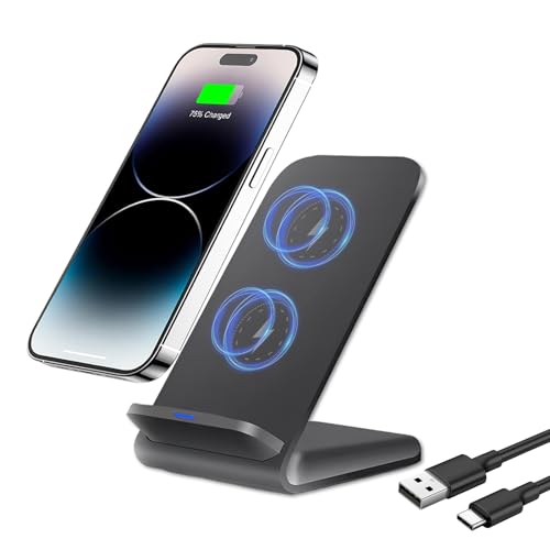 Chargeur Induction Samsung, 15W Chargeur sans Fil Charge Rapide pour iPhone 11 12 13 14 15 16 Pro Max Plus 16e, Samsung Galaxy S25 Ultra S24 FE S23 S22 S21 S20...