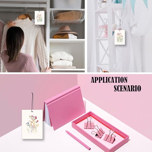 Image of Flower Lavender Car Air Freshener, Watercolor Wildflower Floral Hanging Air Freshener 3 Pcs for Cars Closet Drawer Books, Cute Girly Flower Car Accessories Mirror Decor for Women