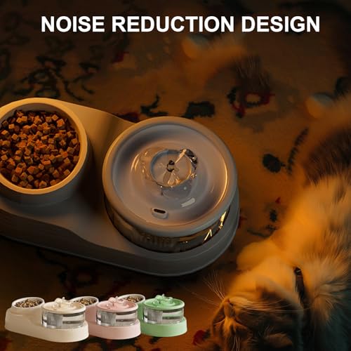 Fuente de agua automática para mascotas con comedero miniatura 4