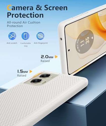 Image of FNTCASE for Moto G-Stylus 2024 Case: 14FT Military Grade Drop Protection with Screen Protector Shockproof Rugged Anti-Slip Sweat-Resistant Matte Dual Layer Daily Cover - 6.7 inch (White)