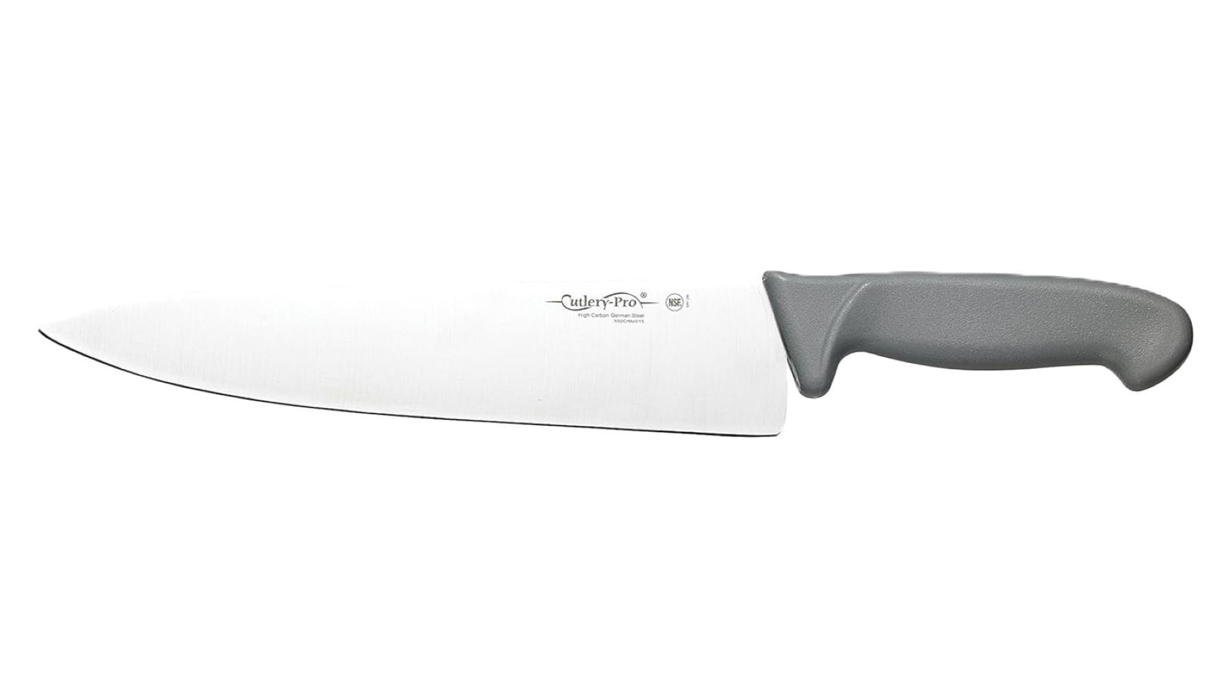 Gourmet Chef’s Knife, Professional Quality, NSF Approved, German Carbon Steel (X50CrMov15), 10-Inch Blade
