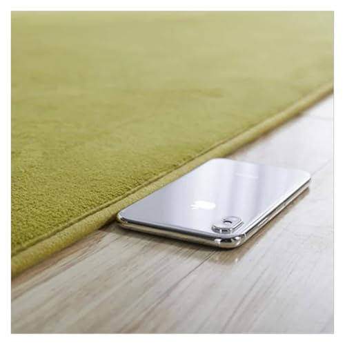 Tapis table basse rond vert 200cm en velours pour protéger le sol et isoler du froid - 5