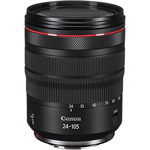 Canon EOS R5 with RF 24-105mm f/4 is USM Lens Mirrorless Camera Bundle + EF 50 1.8 STM, EF-EOS R Mount Adapter, V30 Microphone, LED Light, Extra Battery, Backpack and Accessories
