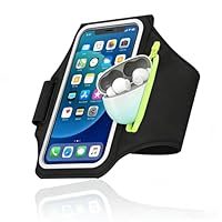 Dalephoric Sportarmband Handy Universal, Handytasche Joggen Mit Kopfhörer Tasche, Handyhalterung Joggen Arm, Laufarmband, für Handys bis 6,8 Zoll, Schweißfest, für Laufen, Workout (Schwarz)