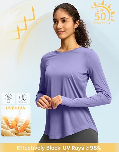 Image of Soothfeel Lightweight Long Sleeve Workout Tops for Women Gym Running Shirts | Quick Dry, Breathable, Moisture Wicking, UPF 50+ Sun Protection, Athletic Shirts for Running, Gym, Exercise, Yoga, Hiking