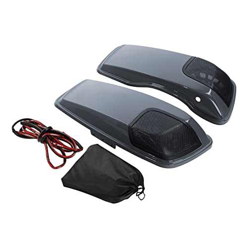 HR3 Gunship Gray Saddlebag Lids con rejillas para altavoces 5"x7" compatibles con 2022 Road Glide Street Glide Ultra Limited (Reemplazo OEM) miniatura 1