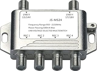 Buwico® 4 Way Multi-Switch Satellite Switch Receiver Dish V Aerial Splitter Video Splitter Connector TV For Satellite Receiver LNB