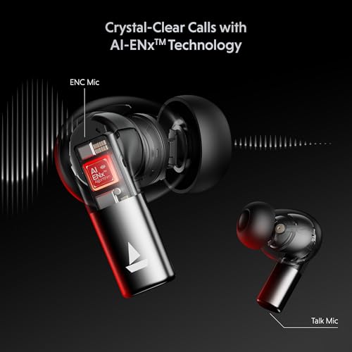 Image of boAt Airdopes Ultra Pro (2025 Launch), 100Hrs Battery, Dual Pairing, Spatial Audio,App Support, Fast Charge,4Mics ENx, v5.3 Bluetooth Earbuds, TWS Ear Buds Wireless Earphones with mic (Gunmetal Black)