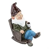 Deliziosa sedia a dondolo da giardino, decorazione in resina resistente alle intemperie per ambienti esterni