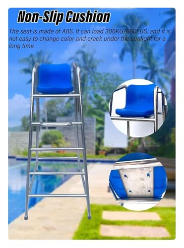 Silla de Socorrista Alta para Piscina 120 cm Acero Inoxidable miniatura 5