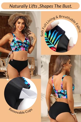 Image of Women's Bikini Top - Supportive Swimsuit for Large Bust - 2025 Cut Out Twist Swim Top