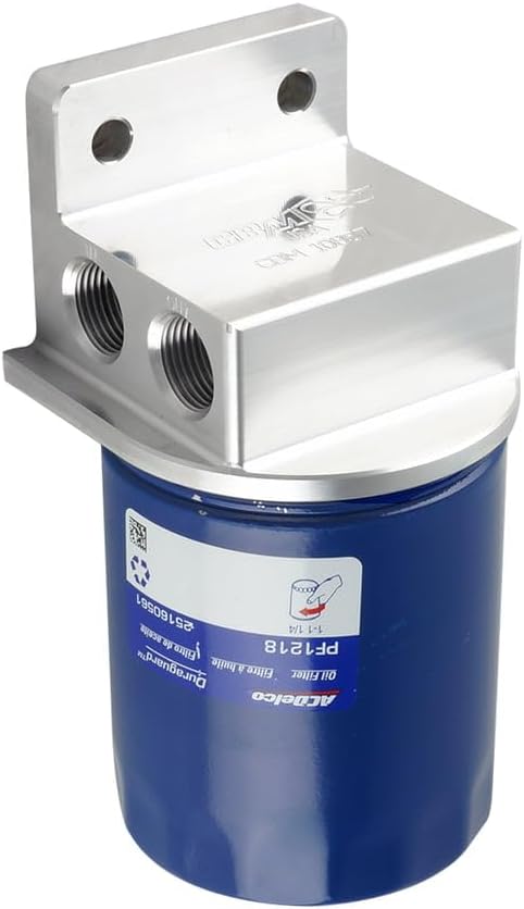 BILLET REMOTE OIL FILTER ADAPTER FOR GM LS STYLE ENGINES | CHASSIS MOUNT | STANDARD FILTER