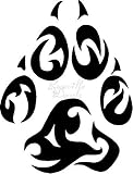 Tribal Wolf Paw Foot Print Vinyl Decal Sticker for Home Office Decor Vehicle Window Sign Size- [6 inch] / [15 cm] Tall and Color- Gloss Black