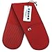 Big Red House Mitón doble para horno con resistencia al calor de silicona y flexibilidad de algodón, relleno de algodón reciclado, forro de tela de territo, resistente al calor de 480 F, color rojo