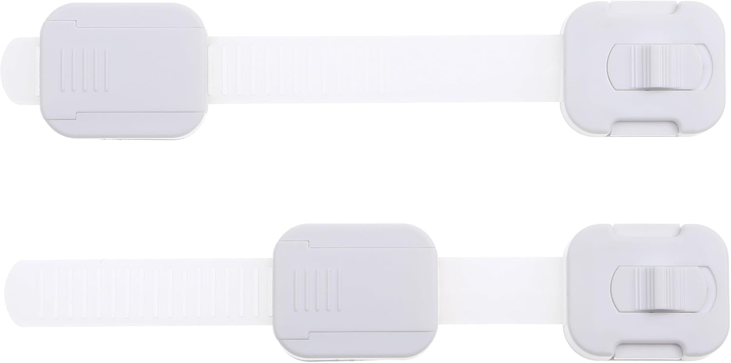 Dreambaby Multi-Purpose Swivel Adapta-Latch Cabinet Locks for Baby Proofing - 5 Adjustable Straps to Use as Fridge Locks, Cabinet Door Locks, Toilet Locks - 3M Adhesive for Easy Child Proofing Needs
