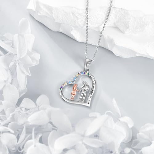 YFN Daughter Gifts from Dad 925 Sterling Silver Daughters Heart Necklace Birthday Christmas3