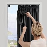 NICETOWN 100% Black Out Curtains 96 inches Long for Living Room, Thermal Insulated Blackout Portable Blinds Lightweight Easy to Catch & Install Drapes with Suction Cups, 1 Panel, W52 x L96