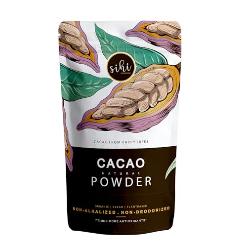 Image of Sihi Chocolaterie - Cacao powder organic (unsweetened) | Pure, fresh and natural | Physically pressed | Best for energy snacking /baking | High in antioxidants | Vegan - 150g (Pack of 2)