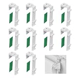 Bieiyhe 10 Piezas Soporte de Sujeción para Estor, Soporte Estor Doble, Soporte Estor Sin Taladro, Repuestos Estores, Soportes Sujeción Largos, Accesorios de Estores para Puertas de PVC, Puerta Balcón
