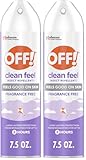 OFF! Clean Feel Insect Repellent Aerosol with 20% Picaridin, Bug Spray with Long Lasting Protection from Mosquitoes, Feels Good on Skin, 7.5 oz (Pack of 2)