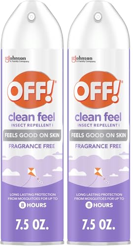Image of OFF! Clean Feel Insect Repellent Aerosol with 20% Picaridin, Bug Spray with Long Lasting Protection from Mosquitoes, Feels Good on Skin, 7.5 oz (Pack of 2)