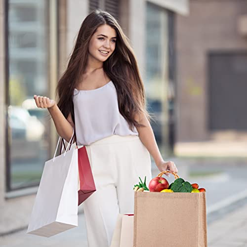 Yeeyf Jute boodschappentassen, kruidenierswinkel boodschappentas grote, boodschappentassen herbruikbare… - Afbeelding 4