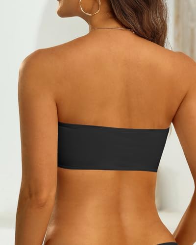 Image of Aqua Eve Women Strapless Bikini Top Only Bandeau Swim Top Tube Top Swimsuit