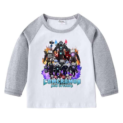 スキビディトイレ 長袖Tシャツ おしゃれでかわいい子供服 春秋服 男の子 女の子 丸首 純綿 Tシャツ ゆったり カジュアルな 上着 下着 誕生日プレゼント 130CMのサムネイル