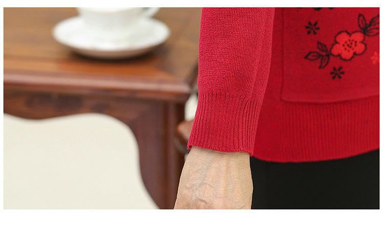 Suéter grueso de forro polar para mujer mayor con botones 6