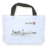 Einkaufstasche Skyline Darmstadt - als Geschenk für Darmstädter & Fans der Stadt des Jugendstils oder als Darmstadt Souvenir - die stadtmeister