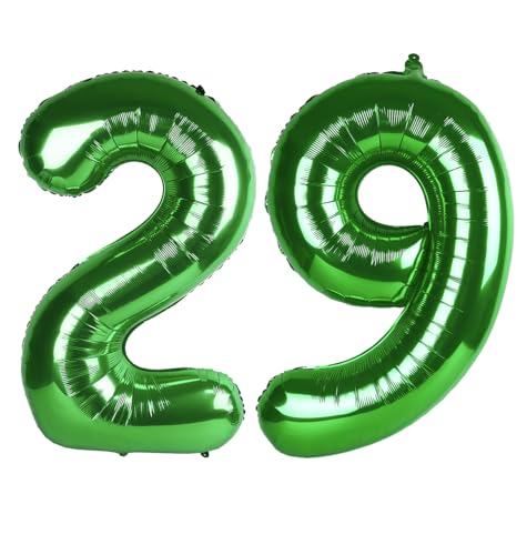 Image of Number Balloons 29 Balloon 40 inch Dark Green for 29 Birthday Decorations | Saturated Color, Large 40 in, With Inflation Straw & Hanging Hole, For Back-To-School Season, Forest Picnic Party, Christmas
