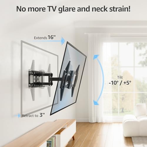 image for MOUNTUP Full Motion TV Wall Mount for Most 42-82 inch TVs, Wall Mount 