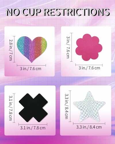 Image of CICKEE Pasties Rave Pack - 15 Pairs Nipple Covers Stickers - Disposable Sticky Breast Petals