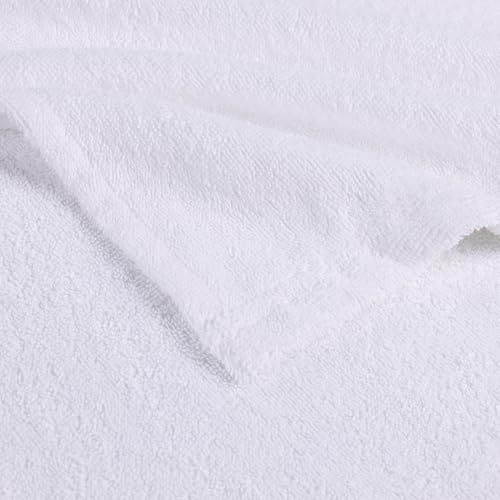 Image of Superior Kids Cotton Terry Poncho, Soft, Absorbent Bath Towel with Hood, Bathroom Accessories, Long, Plush Bathrobes for Bath, Shower, Spa, Resort, Hotel, Beach, Pool, Boy, Girl, Small /Medium, White