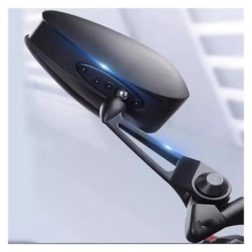 Espejo retrovisor moto blanco ajustable espejo lateral universal aluminio 4