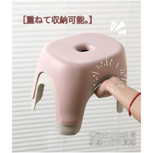 Zekonoバススツール ナチュラル 風呂いす お風呂用椅子 カビない コンパクト 踏み台 バスチェア 厚め 丈夫 積み重ね可能 収納便利 軽量 持ち便利 滑り止め ステップ台 足置き 洗面所 手洗い 室内 (グレー,小さい) [3]